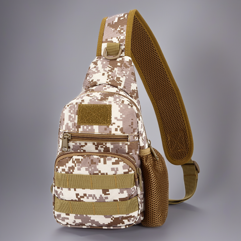 Tactical Camouflage Nylon Chest Bag - Small, Outdoor, Casual Shoulder Messenger Bag