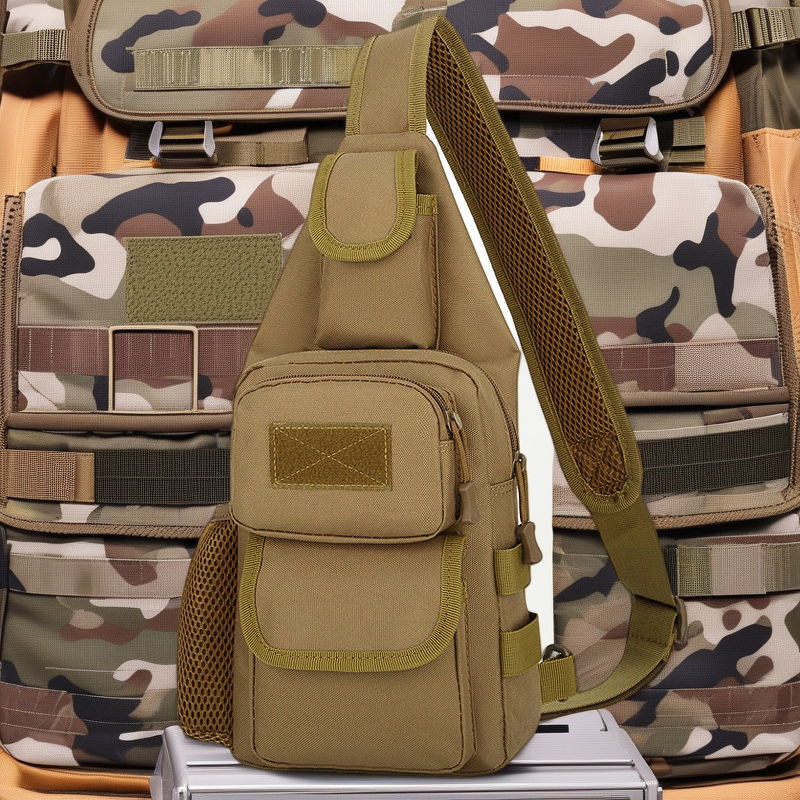 Tactical Camouflage Chest Bag - Large Capacity, Wide Shoulder Strap for Men