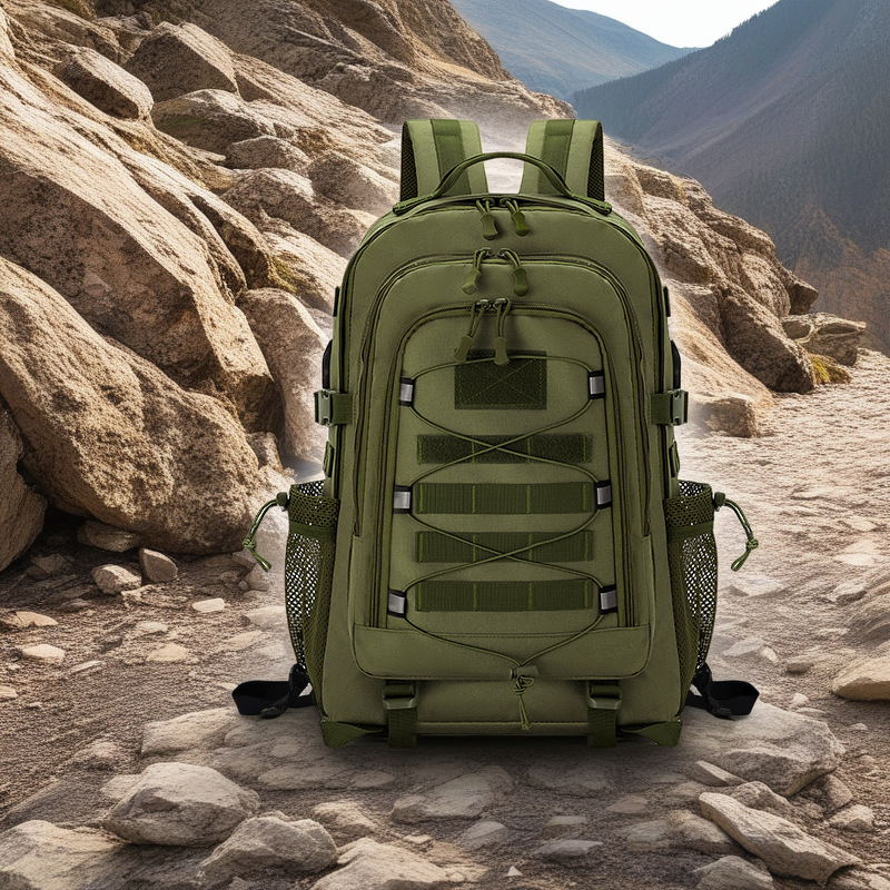 Tactical MOLLE Camouflage Backpack - Large Capacity, Durable Outdoor Gear for Mountaineering & Hiking