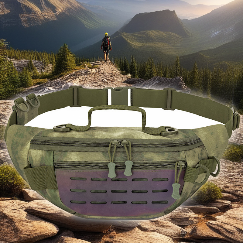 Tactical Multifunctional Reflective Strip Waist Bag - Large Capacity Outdoor Sports Chest Pack for Riding and Fishing